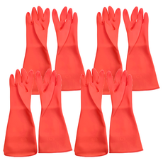 三花手套 耐用舒適 天然乳膠材質, 粉紅, M(33cm), 4雙