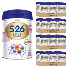 Wyeth 惠氏 S-26 鉑臻 Pro2 新升級嬰兒配方奶粉 1號 0~12個月, 800g, 24罐