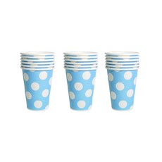 Partypia 圓點圖案淺藍色紙杯, 6入, 6個