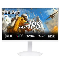 인터픽셀 QHD FAST IPS 320Hz 피벗 게이밍 모니터 화이트, IPQ2780(무결점), 68.5cm
