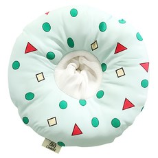 Cawaii 加大防潑水防舔圈寵物頭套, 綠色菱格, 1個