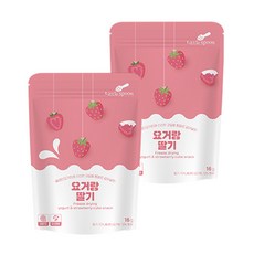 리틀스푼 요거트 큐브스낵, 요거랑 딸기, 16g, 2개