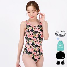 aquatica 女用室內泳衣 AQA1646 + 選手用泳鏡 + 內襯胸墊 + 矽膠泳帽 + 矽膠耳塞 + 塑膠袋套組