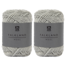 DARUMA 橫田株式會社 Brandyan 福克蘭羊毛編織線 2mm 2入, 85m, 04 淺灰色