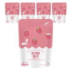 리틀스푼 요거트 큐브스낵, 요거랑 딸기, 16g, 5개