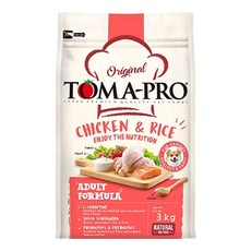 TOMA-PRO 優格 成犬高適口性配方乾飼料, 雞肉 + 米, 3kg, 1袋