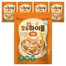 아이배냇 꼬마 칼슘 한입 하이롤 과자, 50g, 5개, 감귤