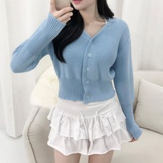 PEONIST 女款粉彩針織修身開襟衫