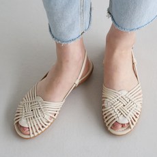 DANGOLUNNI 女款涼爽夏日渡假卡薩馬羅涼鞋, 象牙白, 235