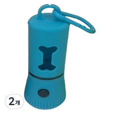 Rora Pet 狗狗LED手電筒便便袋收納盒, 藍色, 2個, 1入