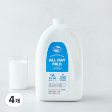 덴마크 국내산 All Day Milk 신선한 오리지널 1A등급 우유, 4개, 2.3L