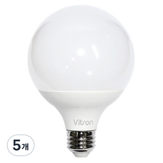 비츠온 LED 볼전구 램프 숏타입 12W, 주백색, 5개
