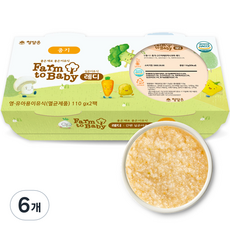 팜투베이비 레디 실온이유식 중기, 고구마애호박사과죽, 110g, 6개