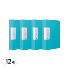 亮面D型環A4 3孔活頁夾, 薄荷綠, 12個