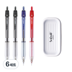 JAVAPEN Nano Line 0.3mm 原子筆 黑色2支 + 藍色 + 紅色 + 筆盤組, 黑色(筆盤), 6套