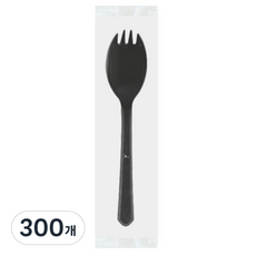 쿡앤가드 일회용 개별포장 스포키 블랙, 300개, 1개입