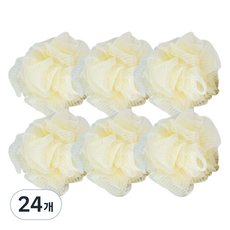 여비홈 저자극 샤워타올 샤워볼, 옐로우, 24개, 1개입