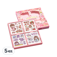 DOnG-A Pms DIY 手帳裝飾 PET 貼紙禮盒 100款組合, 蜜桃蛋糕, 5套