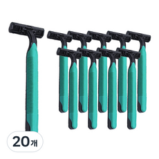 Keep Sanding 旅行一次性 3 刀片剃須刀綠色, 20個, 1入