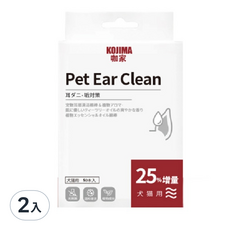 KOjIMA 犬貓用 耳部棉花棒 增量版 附清潔液, 50支, 2盒
