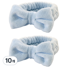 俏皮姐妹可愛洗臉髮帶, 10個, 藍色蝴蝶結