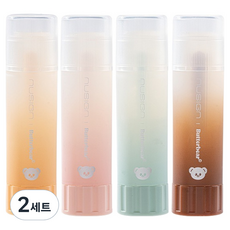 奶油熊 口紅膠 固體膠 黃色 + 粉紅色 + 綠色 + 棕色 4件組, 2套, 60g