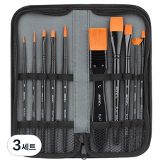 Maries 壓克力畫筆混合10件組+收納袋套組, 3套, 10種