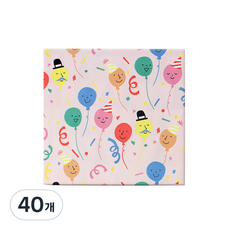 풍선 벌쓰데이 포장지 44 x 61 cm, 혼합색상, 40개