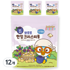 Pororo 淘氣小企鵝 一口捲心酥 藍莓口味, 60g, 12包