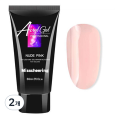 Misscheering Poly Gel延長指甲 60ml, 裸粉色, 2個