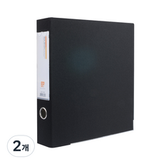 Alpha mall Web D型環活頁夾 A4 3孔 5cm AB949-7, 黑色, 2個
