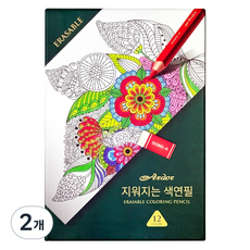 DONG-A 大型三角 Ador 可擦拭色鉛筆, 2個, 12色