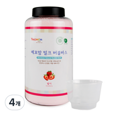 예꼬맘 밀크 버블바스 입욕제 딸기향 용기, 850g, 4개