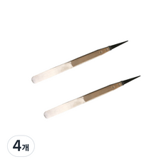 아리코 스테인레스 세라믹 핀셋, 블랙 + 실버, 4개