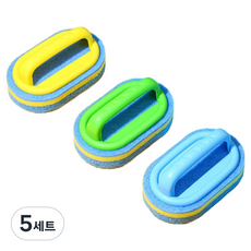 준비 욕실청소 스펀지 브러쉬 3종 세트 혼합색상, 5세트