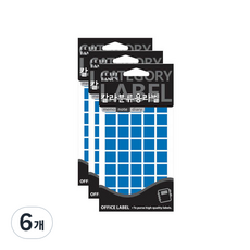 쁘띠팬시 칼라분류용라벨 20-431, 파랑, 13개입, 6개