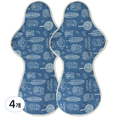 Wizzle 加大夜用防水布衛生棉 Tiny Navy, 夜用以上, 2入, 4個