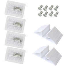 21C Trend 寵物狗折疊式半自動安全門圍欄固定零件組 3m貼紙4入 + 安全門固定三角架2入, 白色(三角架), 1個