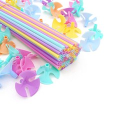 Maket Gamseong 馬卡龍色氣球托桿手拿棒 42cm 100入, 1個, 隨機出貨