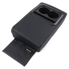 카템 컵홀더 수납 차량용 팔걸이 쿠션, 블랙, 1개