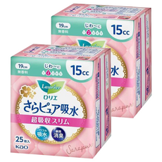 Laurier 蕾妮亞 超吸收輕薄去味衛生棉 15cc 無香味, 19cm, 25片, 2包