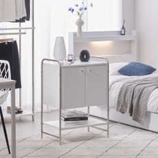 모노 인테리어 콘솔 600 양문 수납장 선반형 방문설치, 화이트