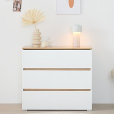 리디아 벨라 서랍장 방문설치, 우드화이트, 3단