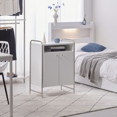 모노 인테리어 콘솔 600 양문 수납장 방문설치, 화이트