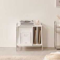 모노 인테리어 콘솔 600 플립도어 수납장 방문설치, 화이트