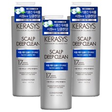 KERASYS 頭皮去屑護理深層潔淨涼感蛋白質潤髮乳 清新香氣, 3個, 600ml