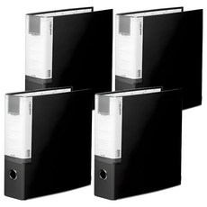 Heemang 合紙D型環3孔活頁夾, 黑色, 4個