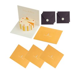 INP 生日蛋糕 3D 卡片套組 F 蠟燭 15 x 13 厘米, 5套, 紫色（信封），隨機發貨（貼紙）