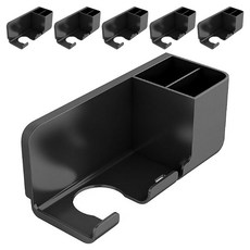 마켓플랜 무타공 수납형 드라이기 거치대, 블랙, 6개