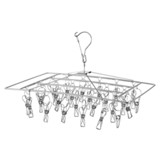 巧巧 不鏽鋼方形防風強化曬衣架 26夾 40 x 27 x 30cm, 1個